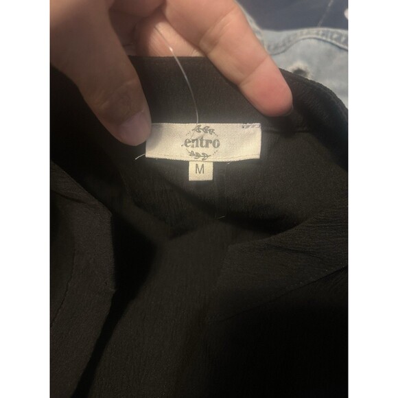 Ruffle Tiered Maxi Dress Black Cottagecore Peasant Witchy Funeral Modest Medium - Picture 2 of 8